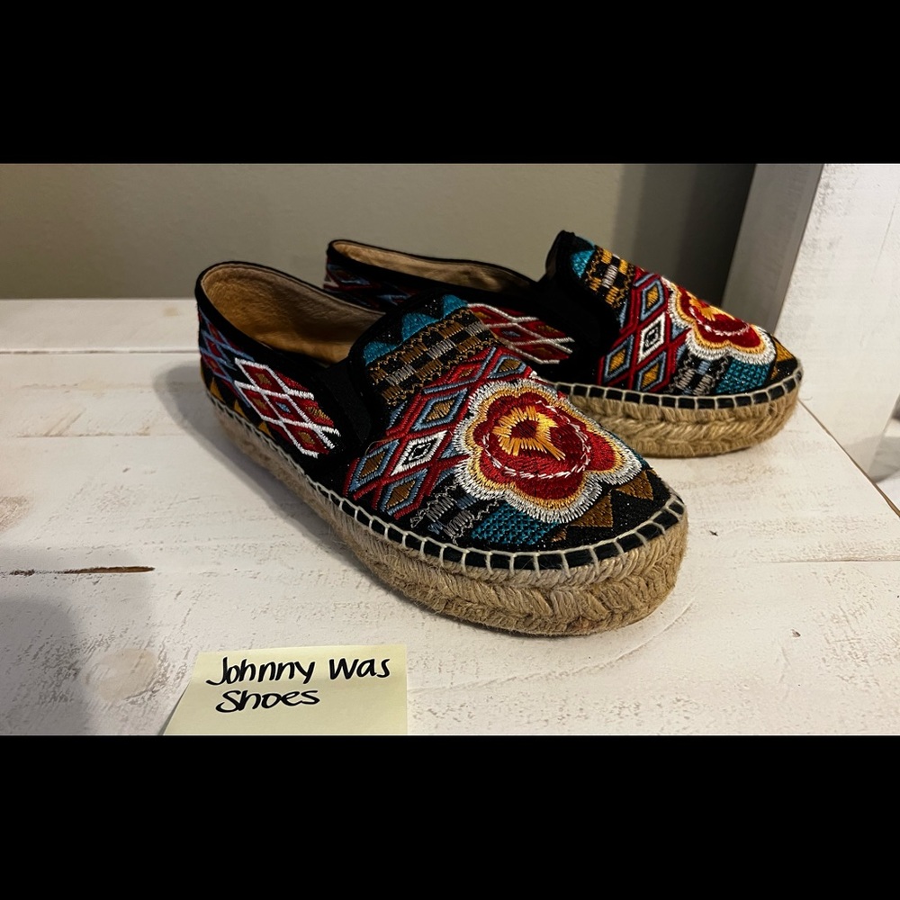 Johnny Was Espadrille’s. Wore 5 times, maybe!